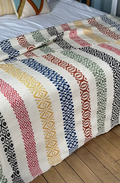 FOLK - Jeté de lit jacquard coton
