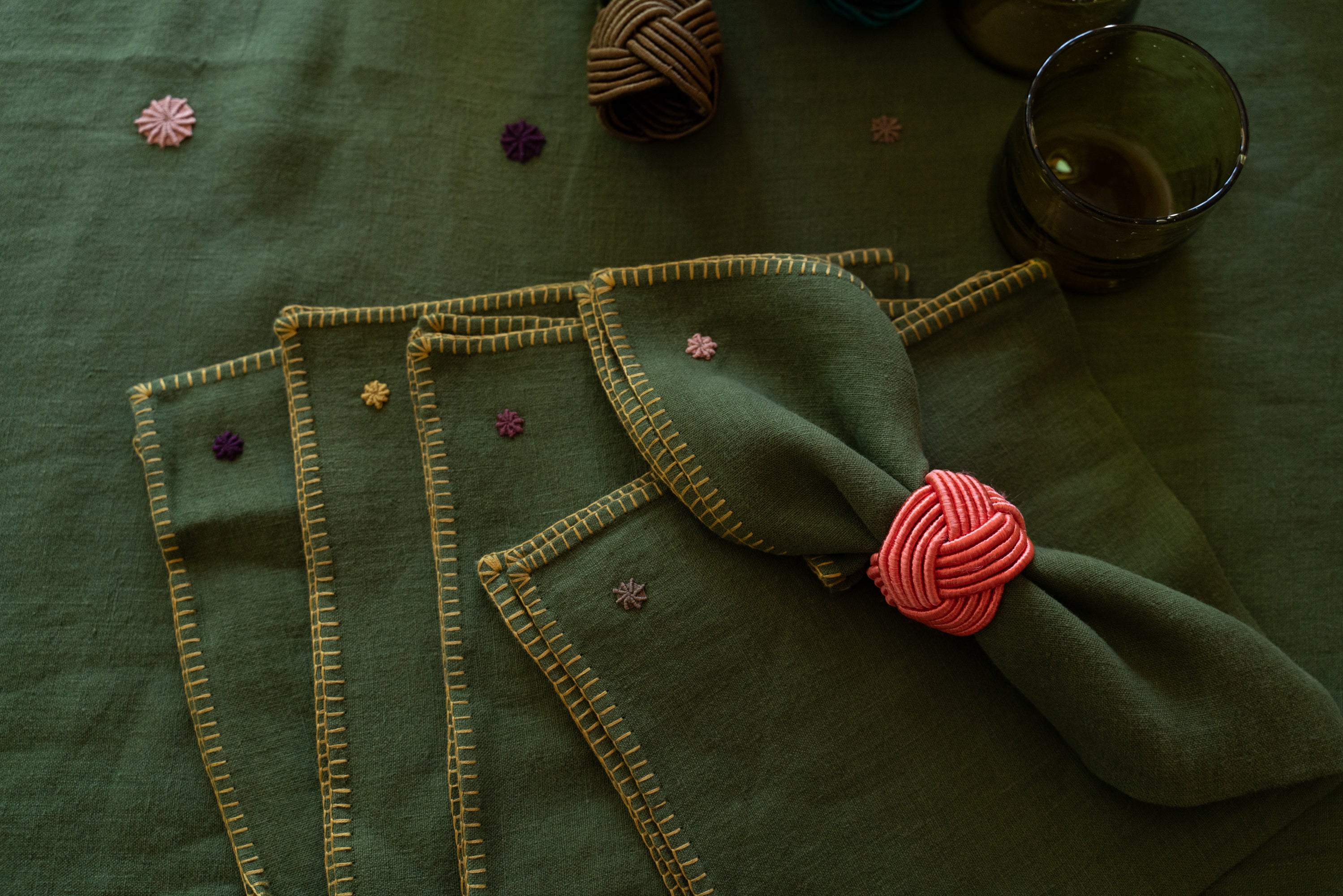 BADRIA - Nappe et serviettes en lin