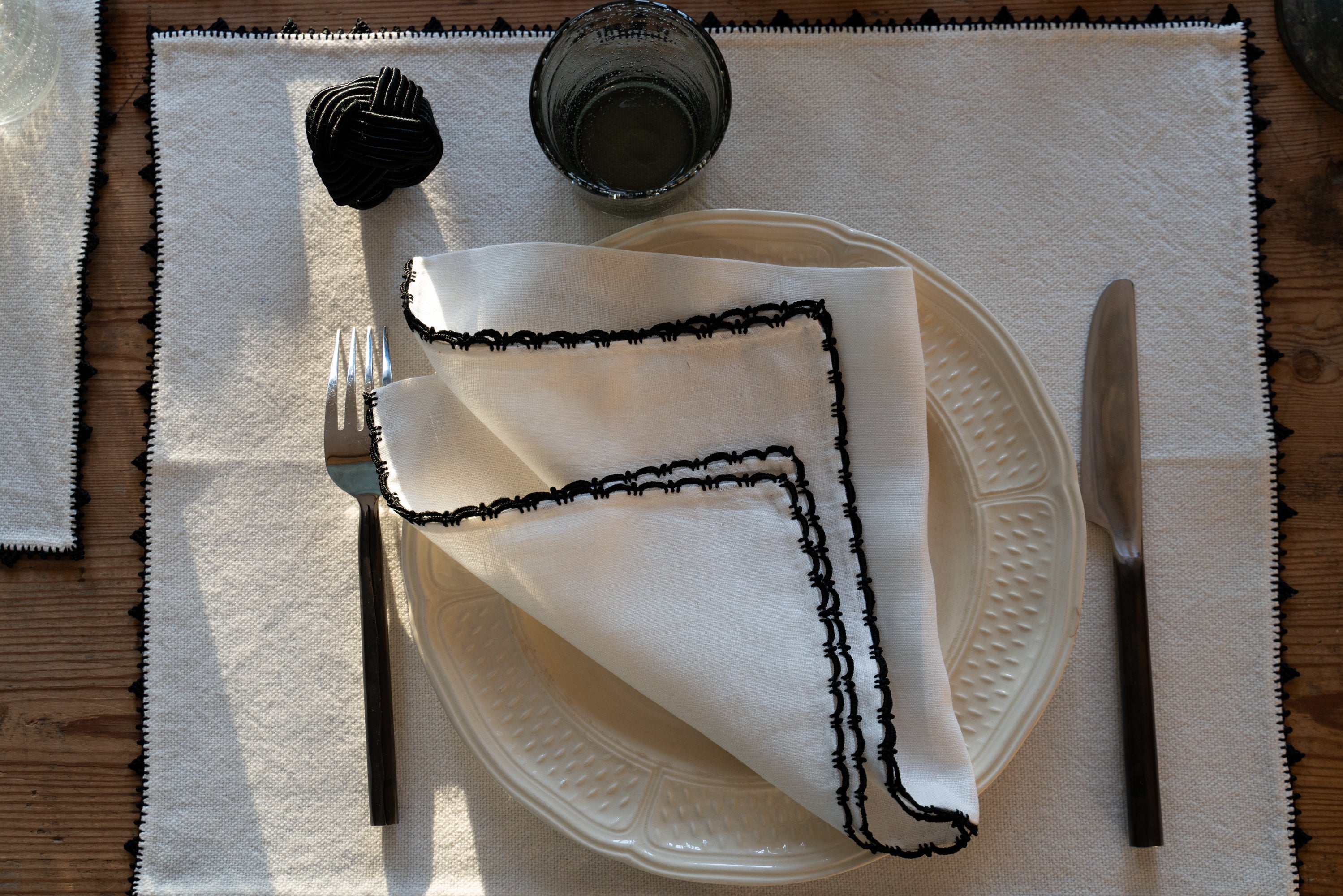 SELMA - Set de table en coton écru