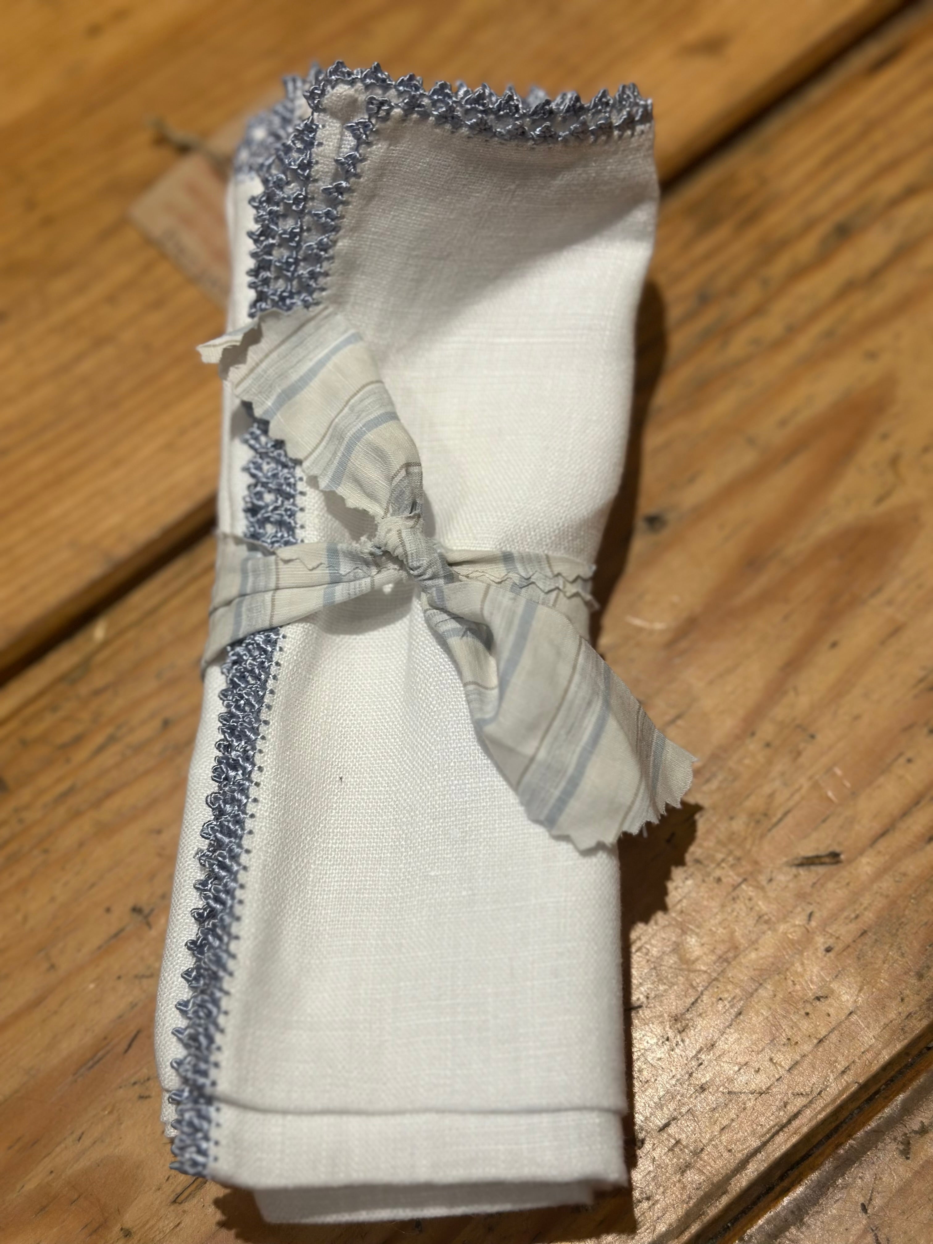 MINA - Jeux de serviettes en lin blanc