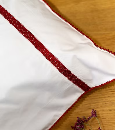 Rouge Hermès / Set 2 taies d'oreillers 65*65