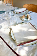 KHOUMASSIA - Linen tablecloth and napkins with string