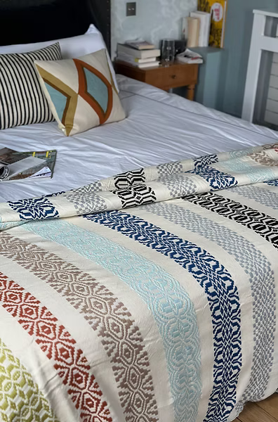 FOLK - Jeté de lit jacquard coton