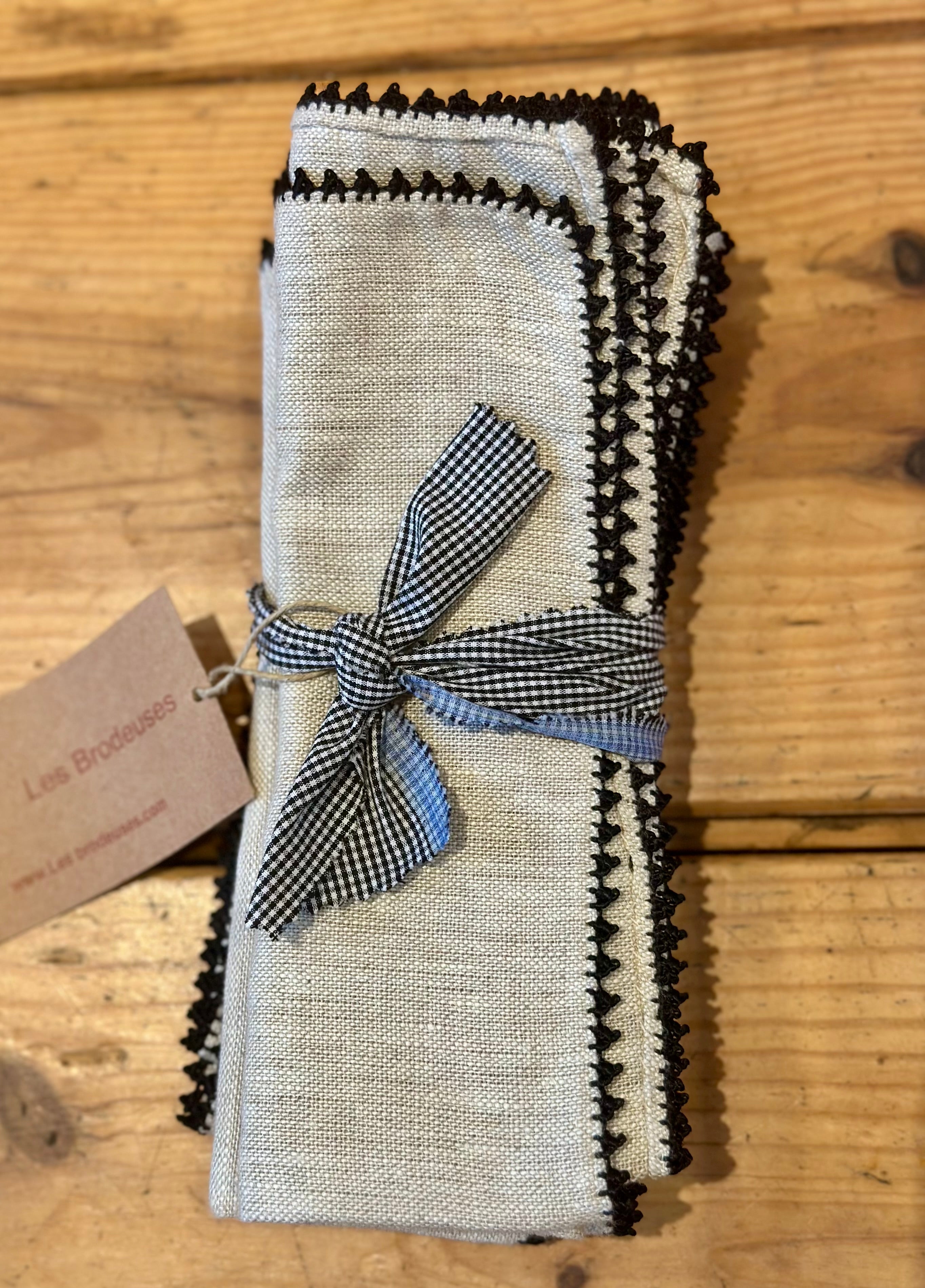 Pack de 4 serviettes / Noir