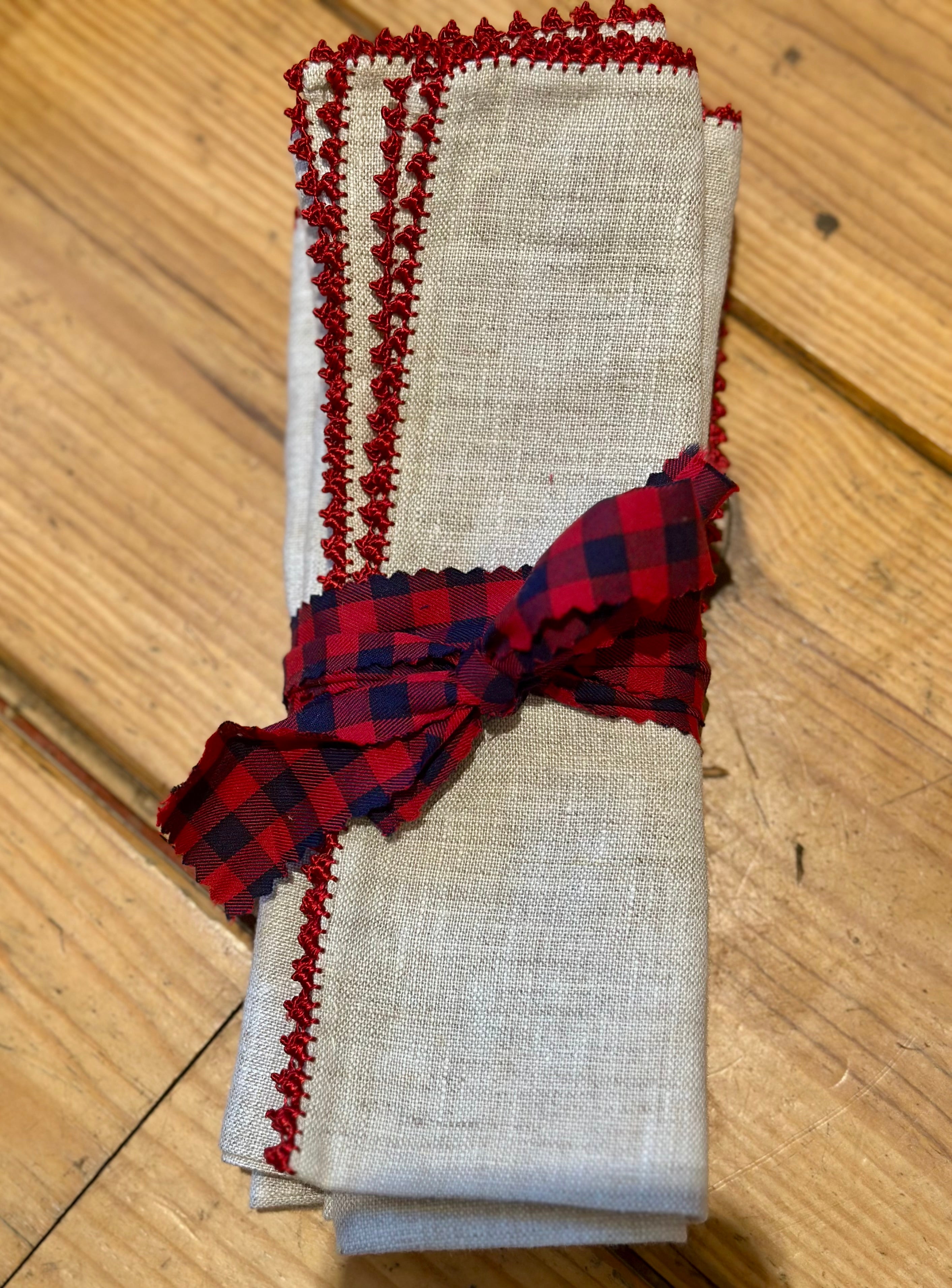 Pack de 4 serviettes / Rouge Hermès