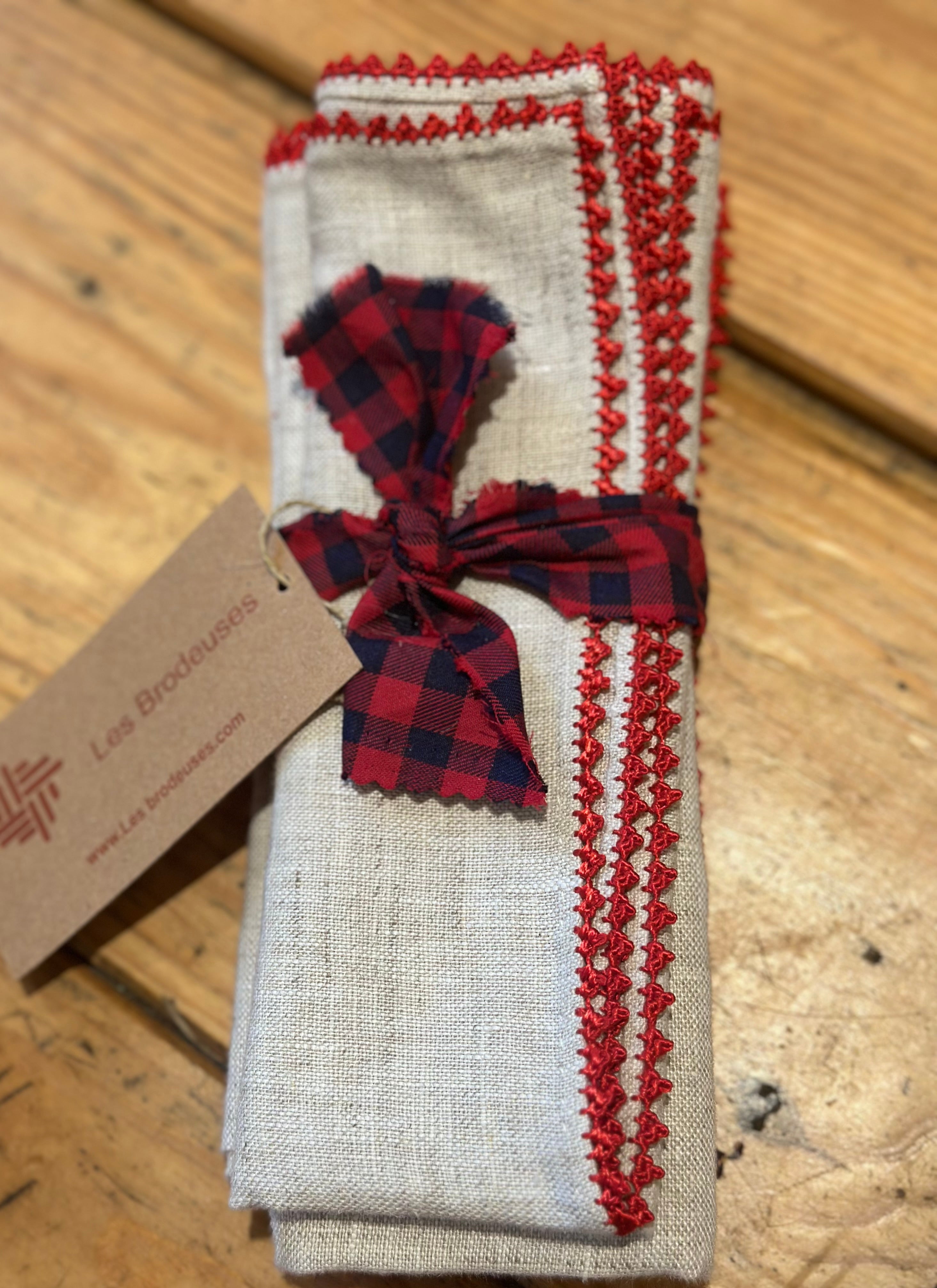 Pack de 4 serviettes / Rouge vif