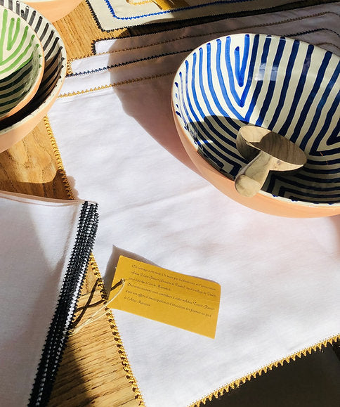 MINA- Sets de table en lin blanc